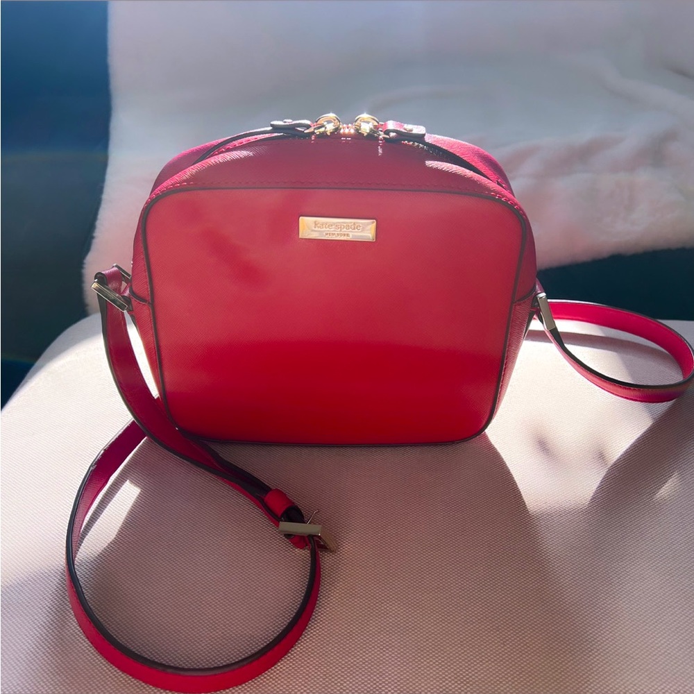 KATE SPADE Genuine Leather Cammie Newbury Lane Crossbody Bag In Hot Chili